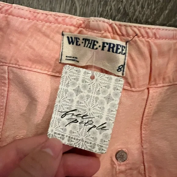 Free People SUPERSONIC SLIM PANT  IN CORAL PINK - Picture 6 of 8